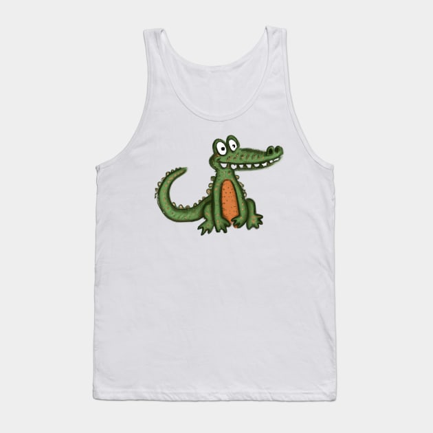 Cute Aligator Drawing Tank Top by Play Zoo